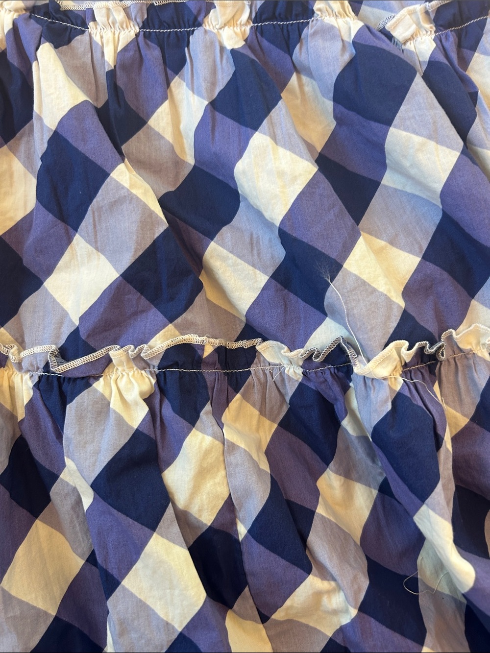Anthropologie Blue and White Gingham Midi Dress - Picture 5 of 7